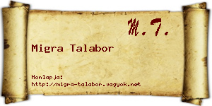 Migra Talabor névjegykártya